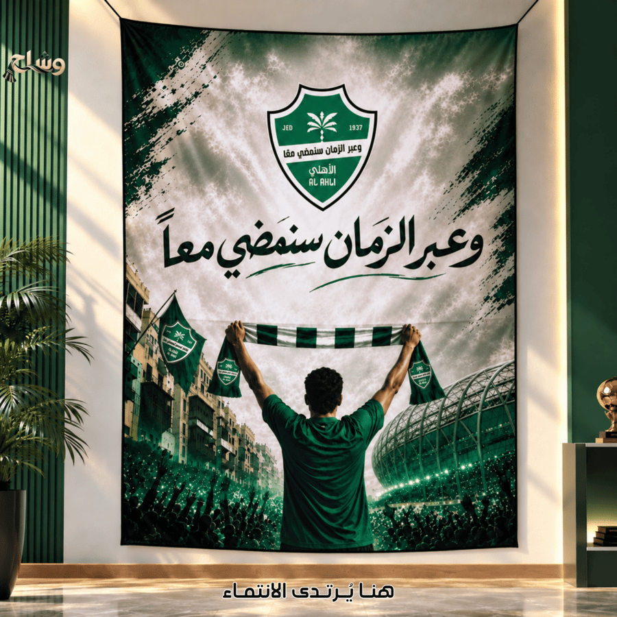 علم نادي الأهلي  – وعبر الزمان سنمضي معًا