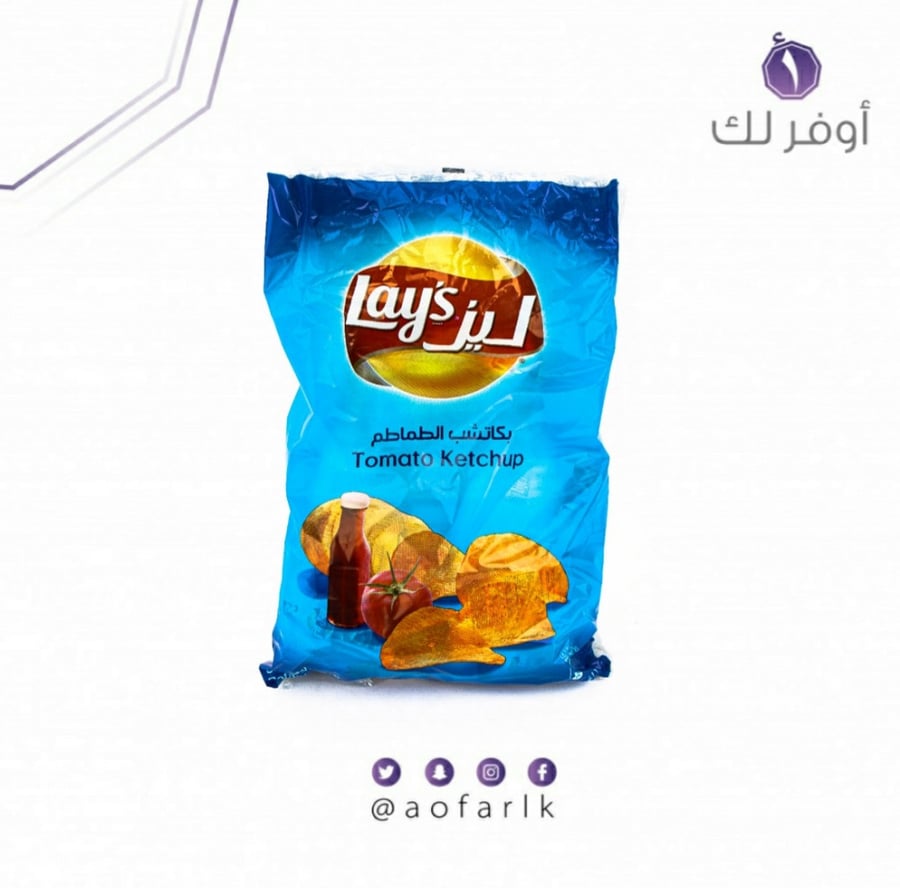 بطاطس ليز بنكهة الكتشب 21×12جرام