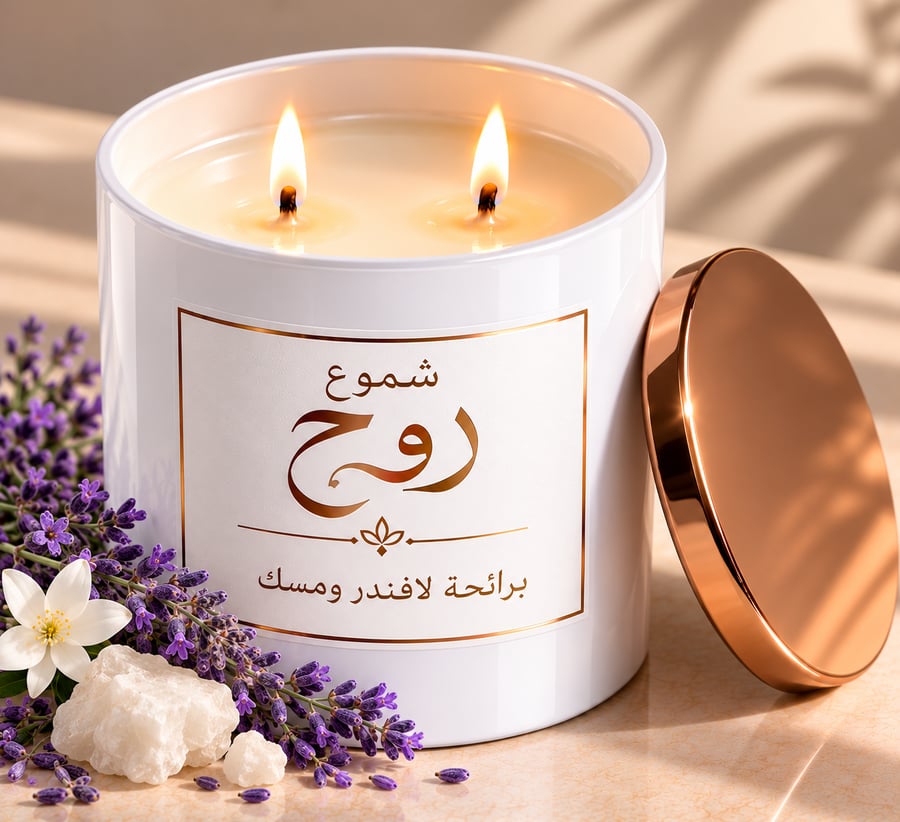 شمعة معطره لافندر ومسك
