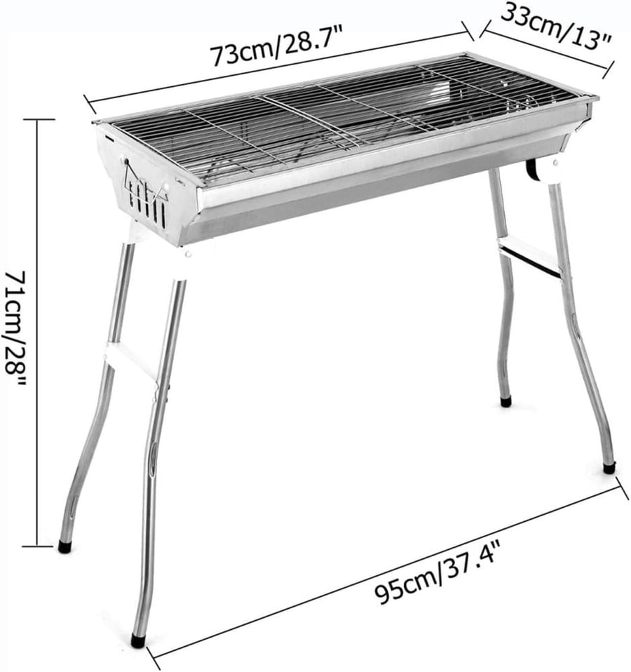 Portable charcoal grill 73x33 cm