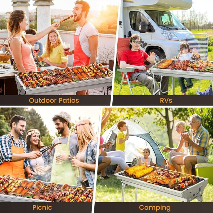 Portable charcoal grill 73x33 cm