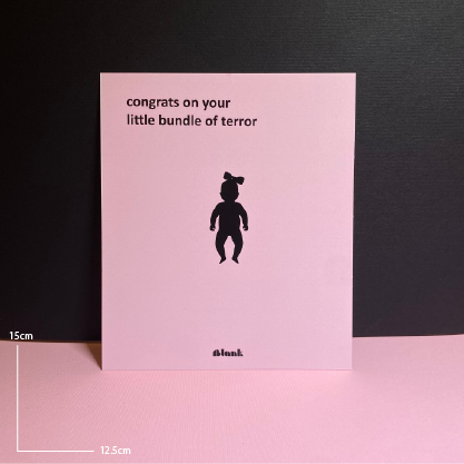 New Born Card | Congrats on your little bundle of terror