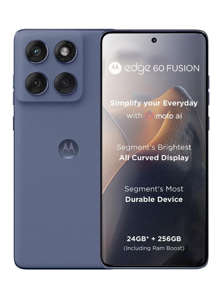 موتورولا هاتف EDGE 60 fusion ثنائي الشريحة بذاكرة رام سعة 12 جيجابايت وذاكرة داخلية سعة 256 جيجابايت ويدعم تقنية 5G