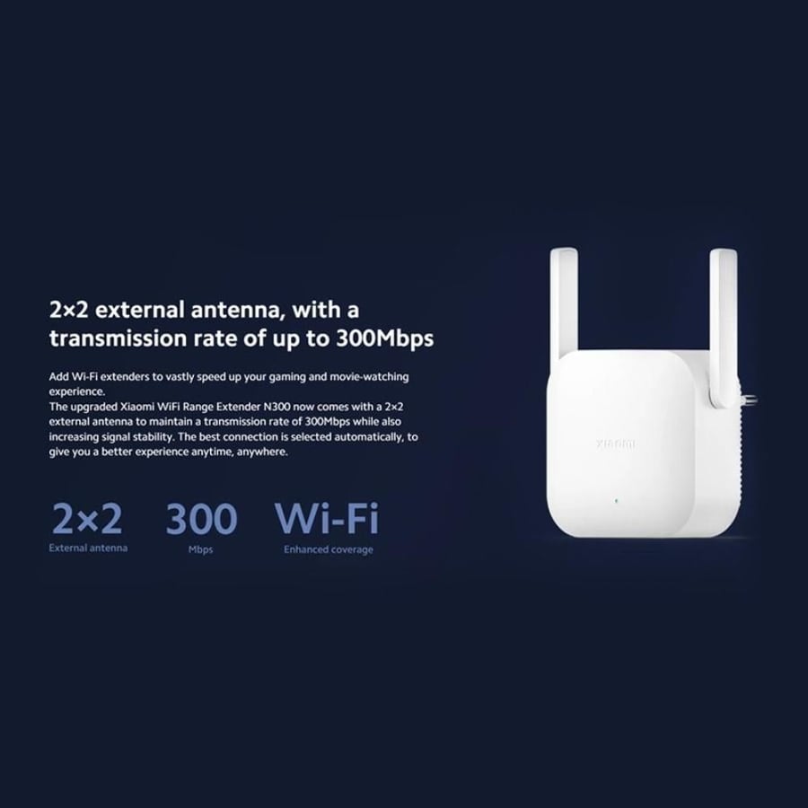 موزع شبكة شاومي wifi extender N300 لون ابيض