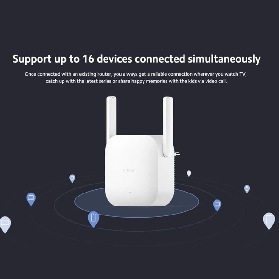 موزع شبكة شاومي wifi extender N300 لون ابيض