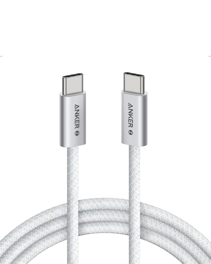 انكر سلك شاحن  ZOLO بطول 2 متر USB الى USB c لون ابيض