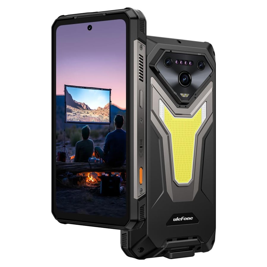 Ulefone Armor 34 Pro, 512GB internal storage and 16GB RAM, with projector, black color.