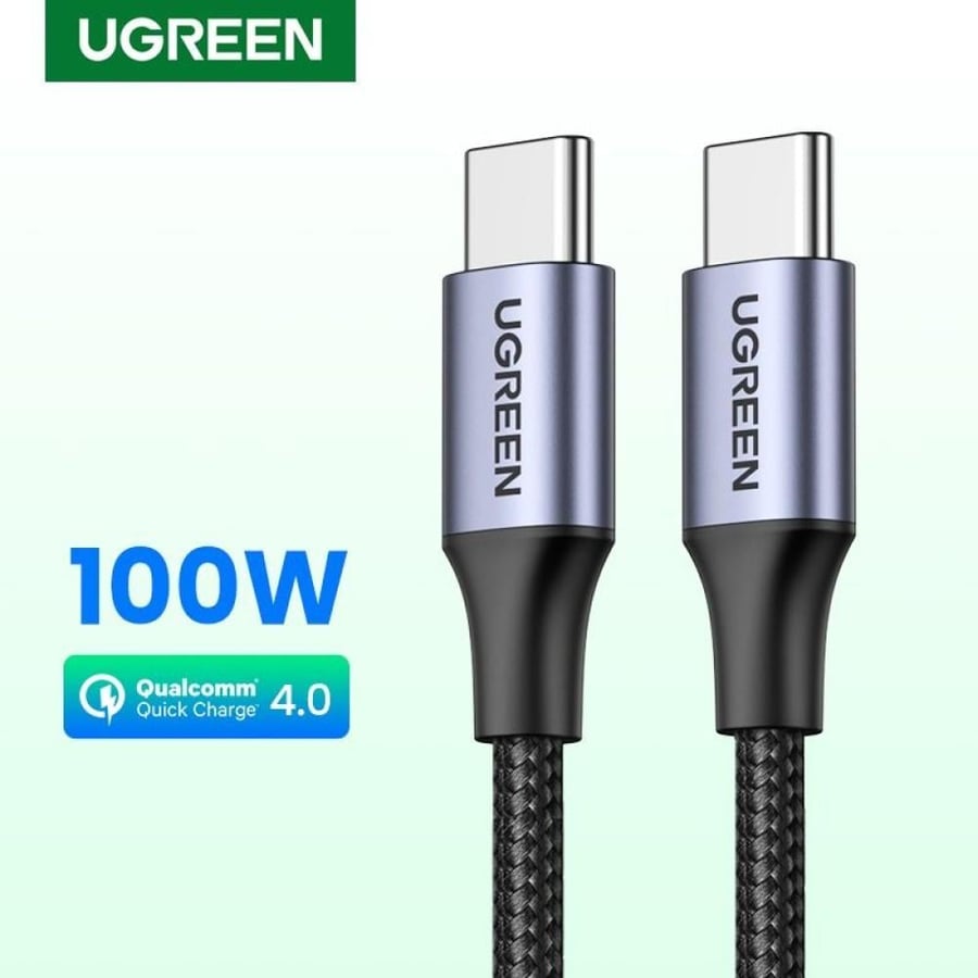 يوجرين كابل 3 م شحن سريع 100 واط من USB-C إلى USB-C  | اسود