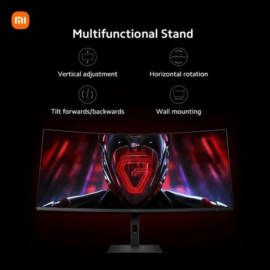 شاشة عرض شاومي منحنية للألعاب G34WQI بدقة WQHD بمعدل 180Hz وبحجم 34 انش ELA5458UK - أسود
