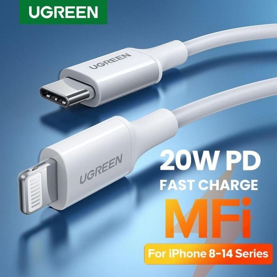 يوجرين سلك شاحن  من USB-C إلى آيفون بطول 2 م - أسود