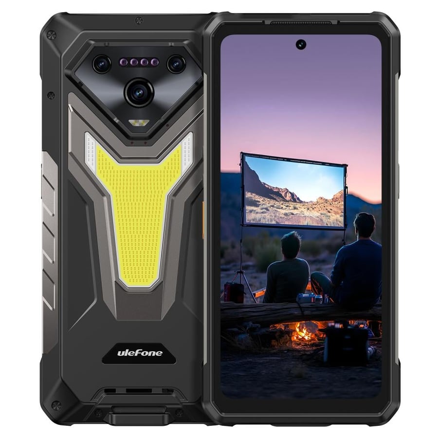Ulefone Armor 34 Pro, 512GB internal storage and 16GB RAM, with projector, black color.