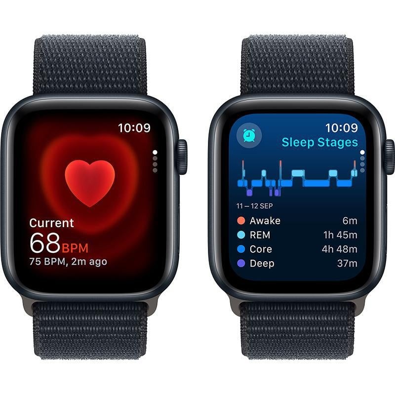 ساعة ابل SE مقاس 40 مم GPS لون ميدنايت  مع سوار رياضي ميدنايت