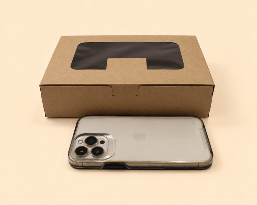 Brown Kraft boxes for meals with attached lid and transparent window for wrapping sandwiches, pies, and pastries / 6 boxes