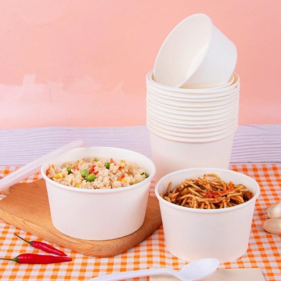 زبدية ورق أبيض بدون غطاء -16 أنز/العدد 50 حبة