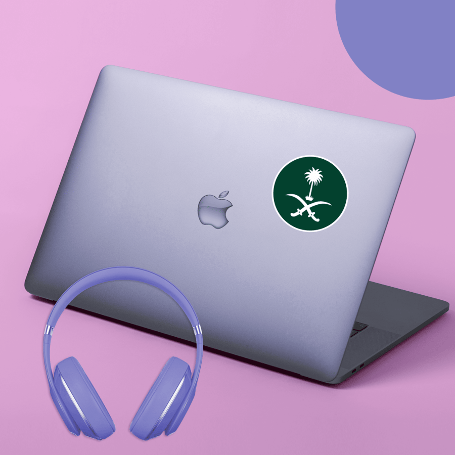 Laptop sticker (Seven and palm tree circle-1)