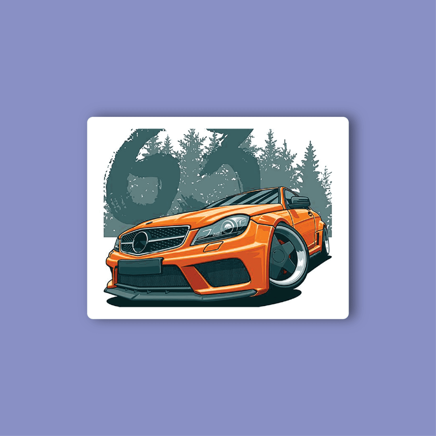 Laptop sticker - Mercedes car 1