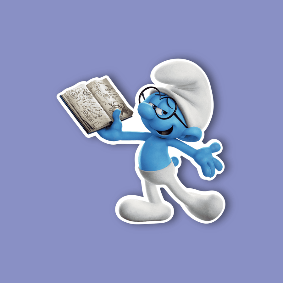 Laptop sticker (Thinking Smurf)