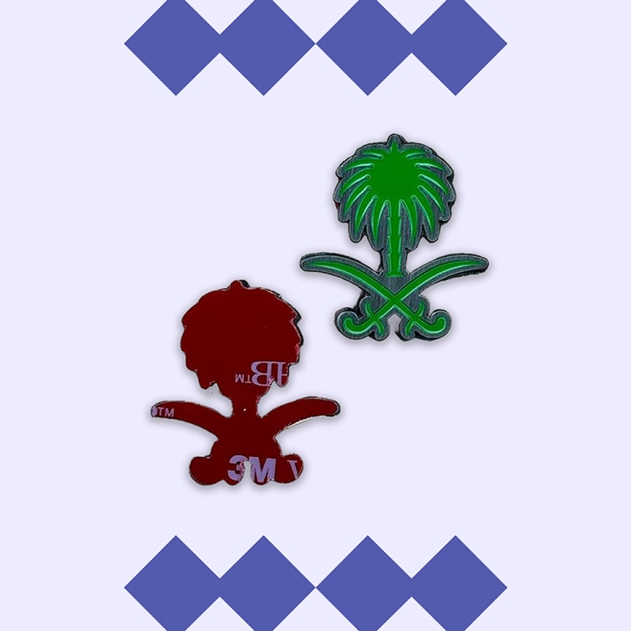 ستيكر حديد - سيفين ونخلة اخضر