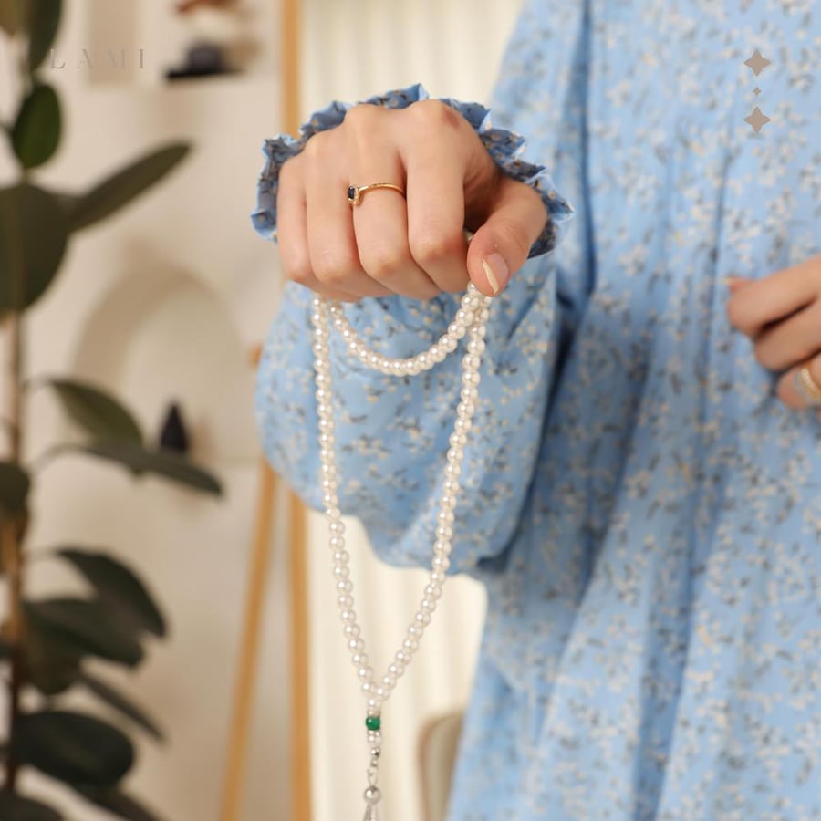 Sky blue patterned prayer sheet