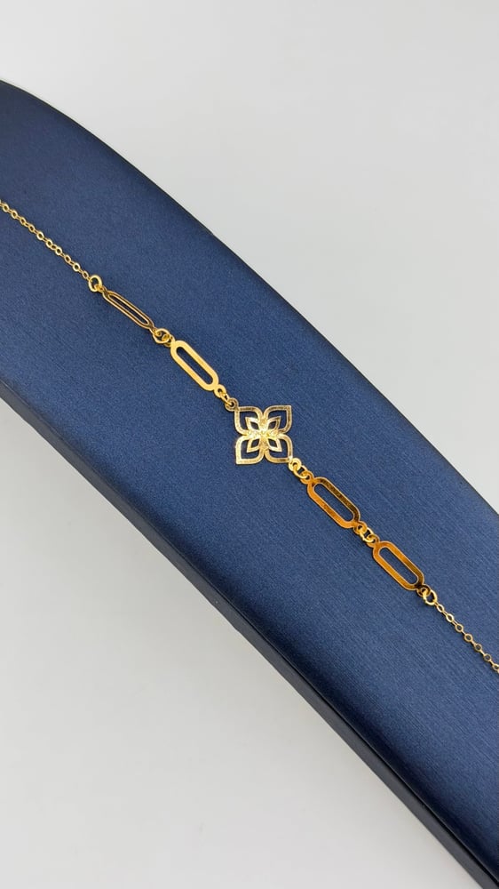 Gold bracelet laser design rose 21 karat