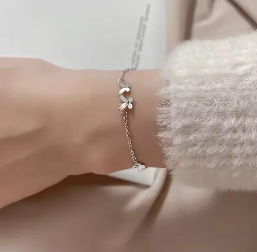 سوار فضة فراشتين عيار 925