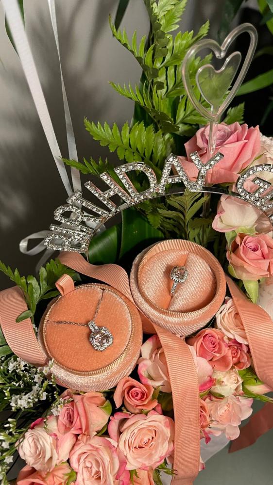 Al-Jawhara package silver ring + necklace