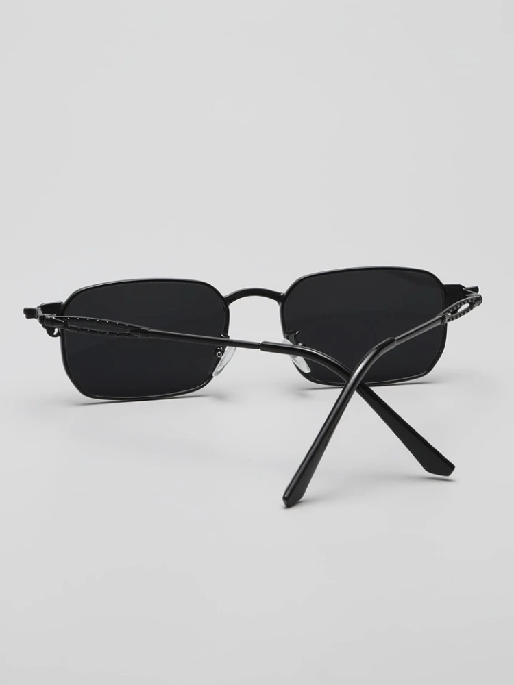 Black rectangular glasses