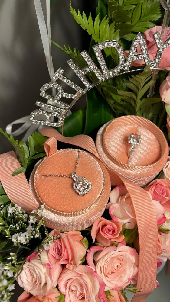 Al-Jawhara package silver ring + necklace