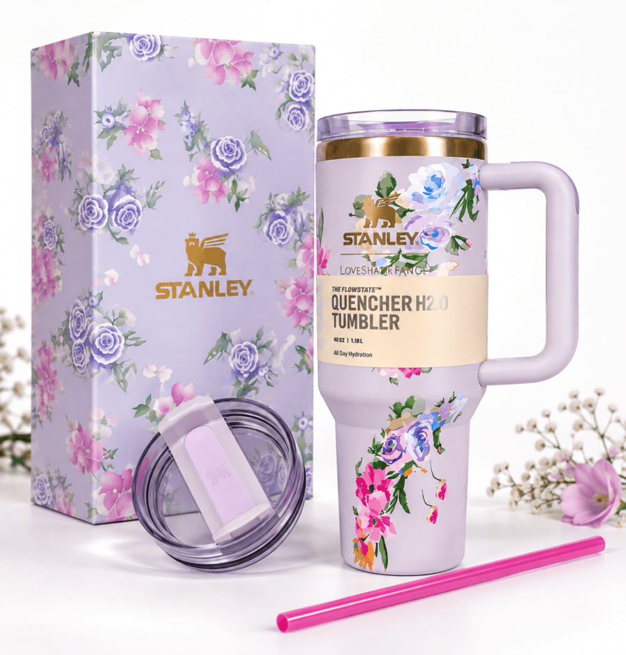كوب Stanley x LoveShackFancy بتصميم الزهور