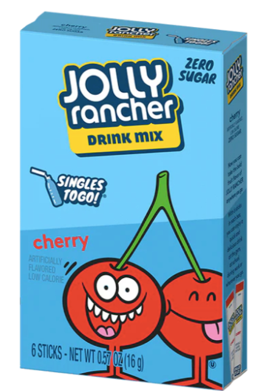 Jolly Rancher – منكهات ماء بنكهات الكرز - 6 اظرف لكل علبة