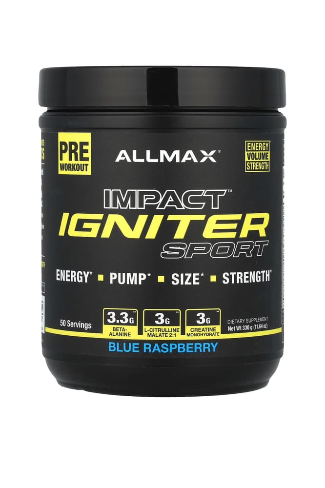 منتج الطاقة IMPACT IGNITER - نكهة التوت الازرق - شركة Allmax