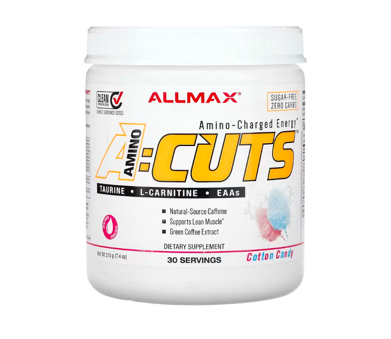 AllMax AminoCuts (A:Cuts) – أمينو إنرجي لحرق الدهون وبناء العضلات – نكهة حلوة القطن – 30 حصة