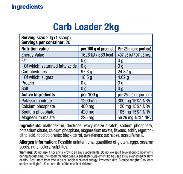 يافا لابس كارب لودر بنكهة المانجو المنعشة (2 كجم) | Yava Labs Carb Loader Mango 2kg