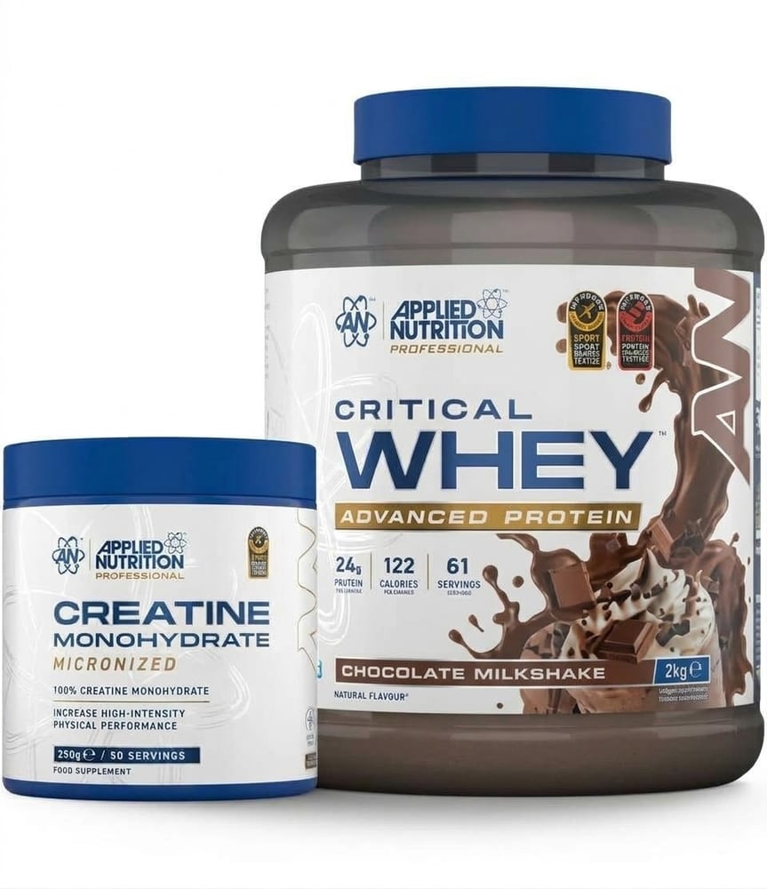 بكج القوة وبناء العضلات: كريتيكال واي + كرياتين | Applied Nutrition Stack