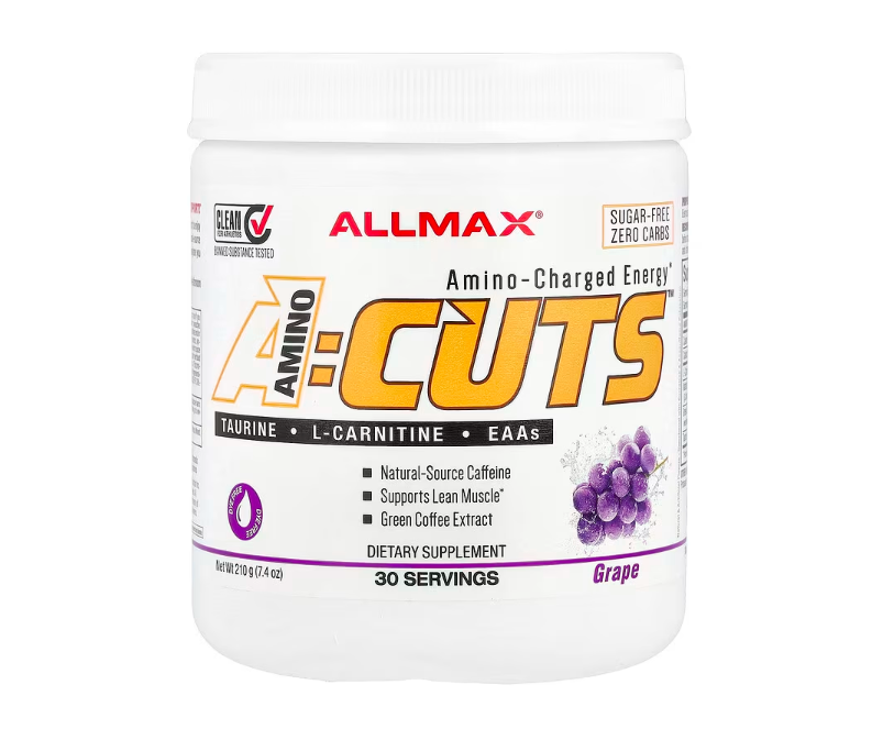 AllMax AminoCuts (A:Cuts) – أمينو إنرجي لحرق الدهون وبناء العضلات – نكهة العنب – 30 حصة
