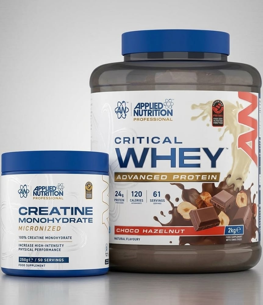 بكج القوة وبناء العضلات: كريتيكال واي + كرياتين | Applied Nutrition Stack