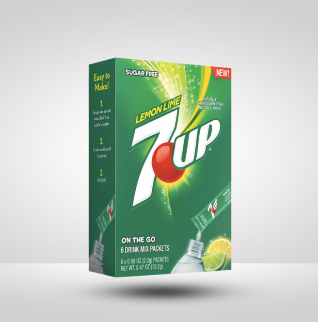 Singles To Go - 7UP- منكهة مياة سفن اب خاليه من  السكر - نكهة الليمون لايم- ٦ اظرف