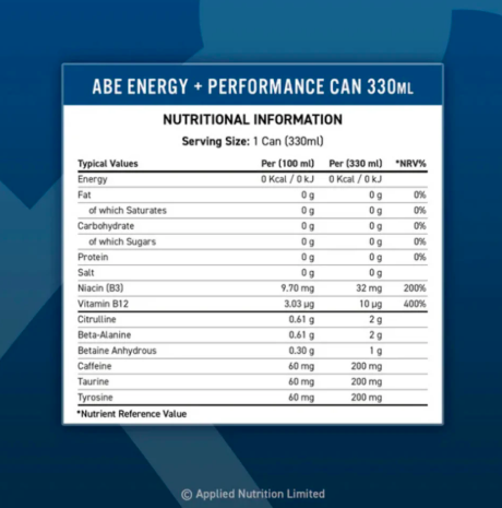 مشروب الطاقة ABE بنكهة الوايت – Applied Nutrition | ABE Energy Drink White