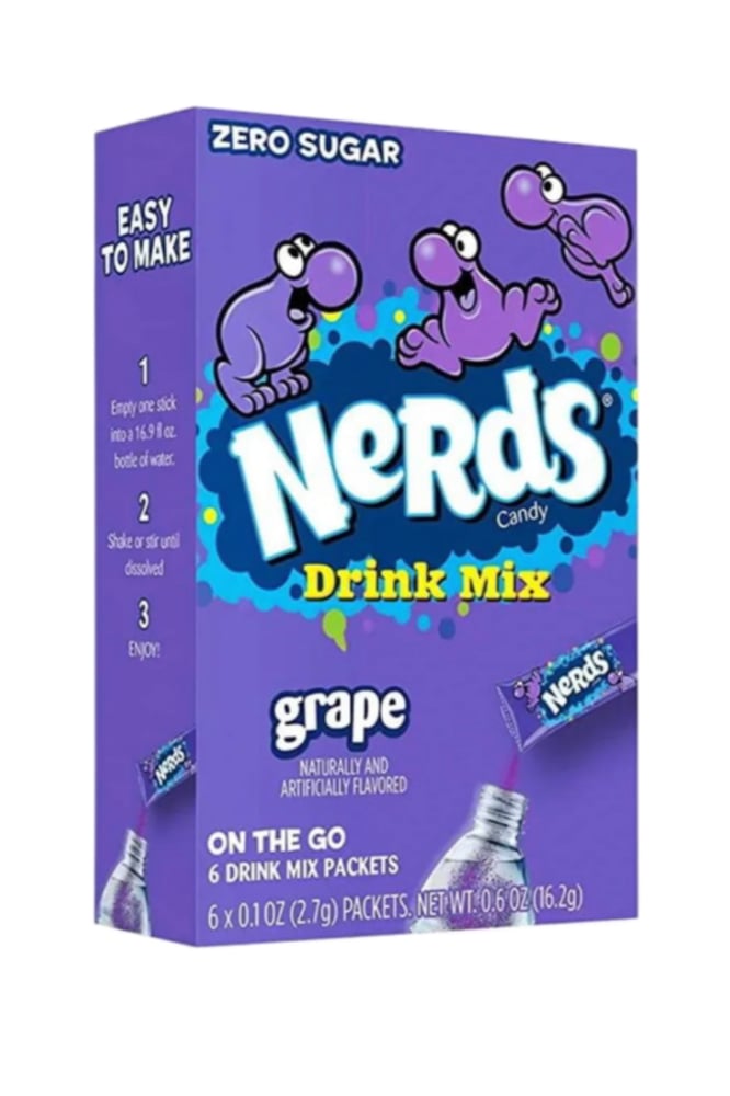 On the GO - Nerds- منكهة مياة نردز خاليه من السكر - نكهة العنب - ٦ اظرف