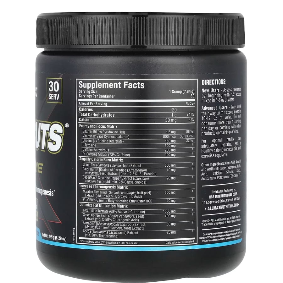 منتج حارق للدهون Rapidcuts extreme - نكهة التوت الازرق - من شركة AllMax