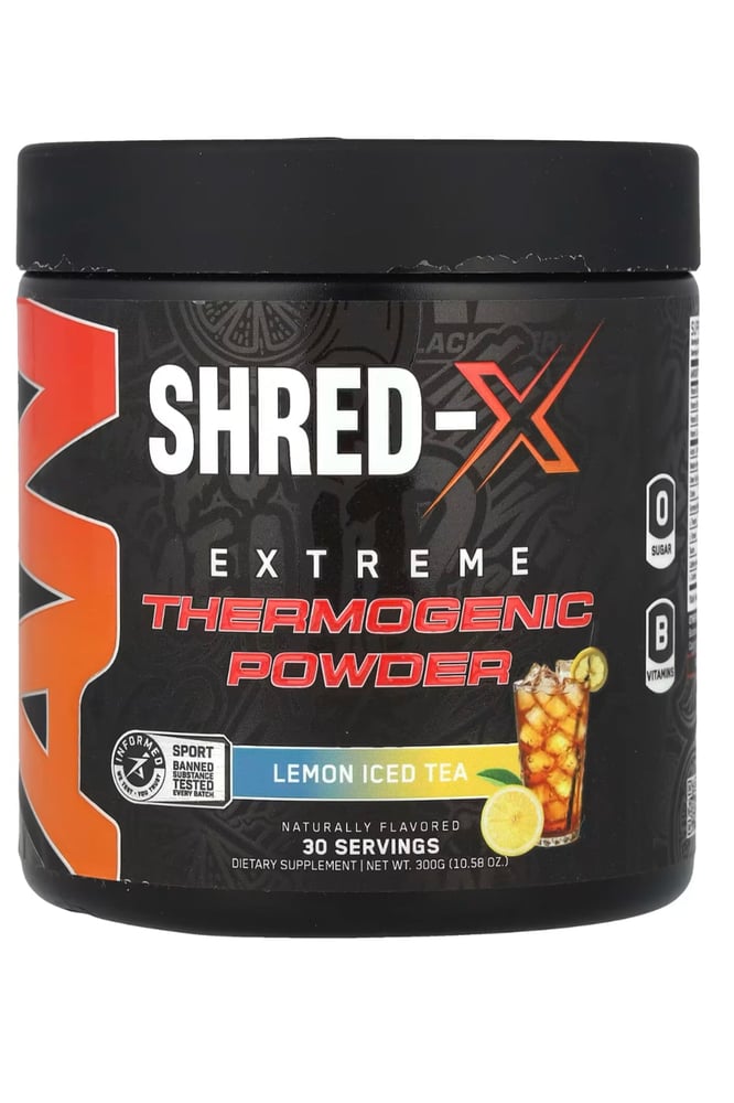 Shred-X Extreme Thermogenic Powder Lemon Iced Tea – مكمل حارق للدهون بطعم الشاي المثلج بالليمون | 30 حصة