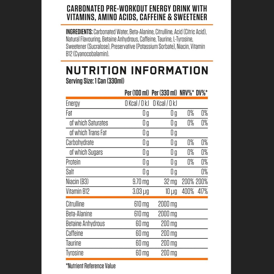 مشروب الطاقة ABE بنكهة البرتقال المنعشة – Applied Nutrition | ABE Energy Drink Orange Burst