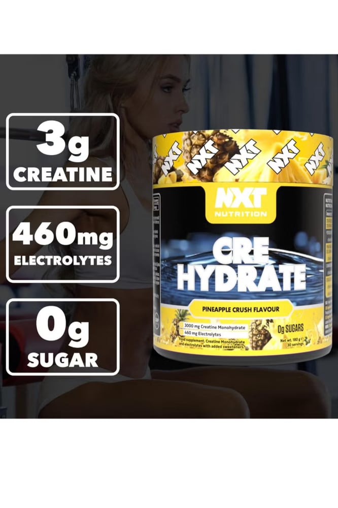 نكست نيوتريشن - كرياتين مونوهيدرات مع الإلكتروليتات - نكهة الاناناس (180 جم) - NXT Nutrition Creatine Hydrate with Electrolytes - pineapple