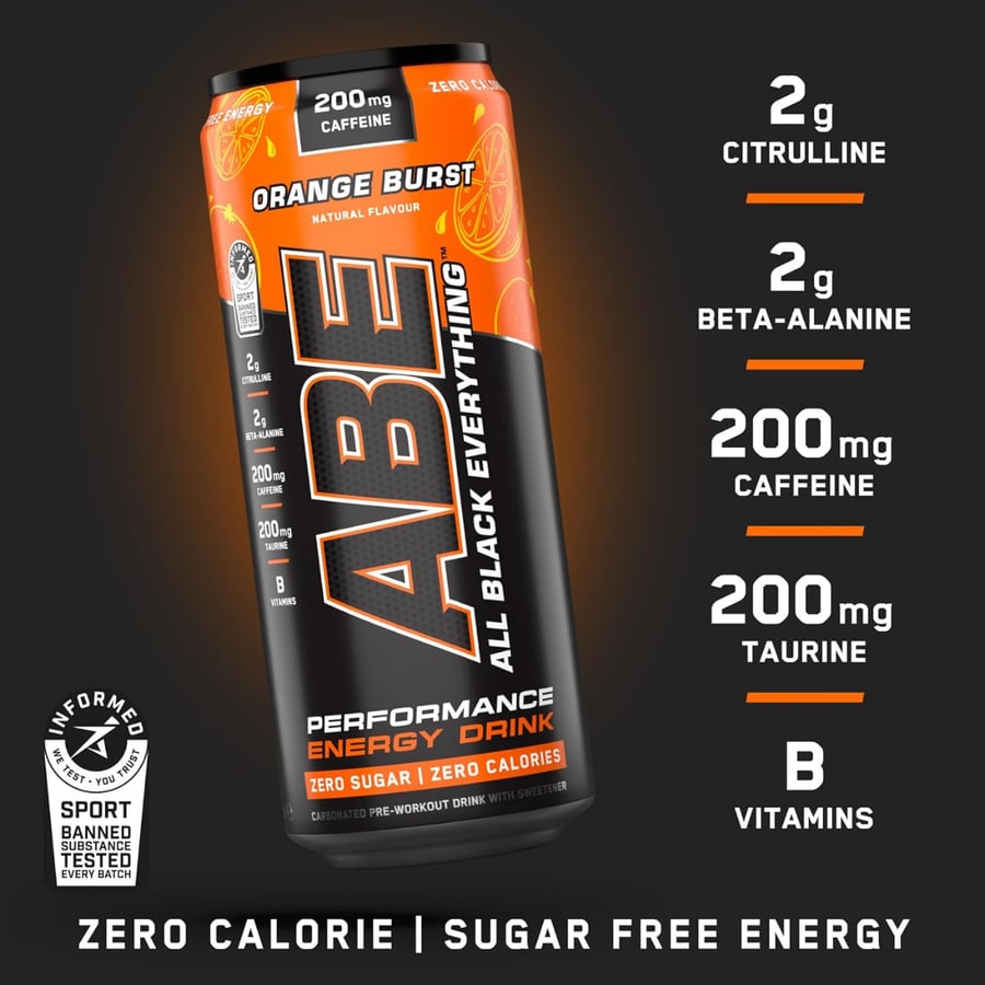 مشروب الطاقة ABE بنكهة البرتقال المنعشة – Applied Nutrition | ABE Energy Drink Orange Burst