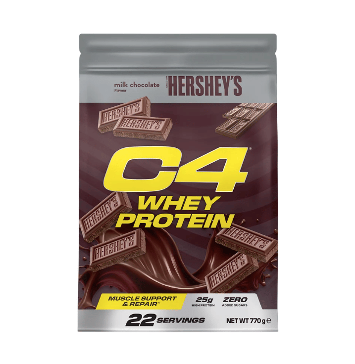 سي فور واي بروتين بنكهة شوكولاتة الحليب هيرشيز | C4 Whey Protein - Hershey's Milk Chocolate Flavour 770g