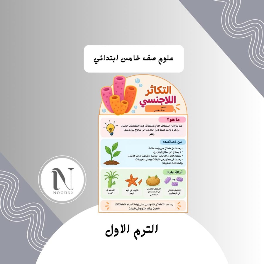 التكاثر اللاجنسي علوم خامس