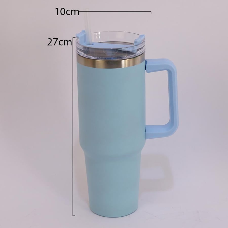 كوب حافظ حرارة استيل ازرق 1200 مل مع مصاص