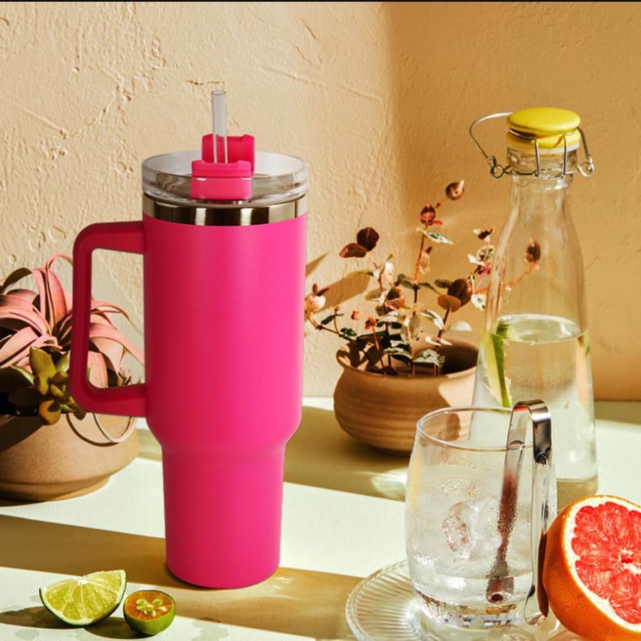 كوب حافظ حرارة استيل 1200 مل مع مصاص