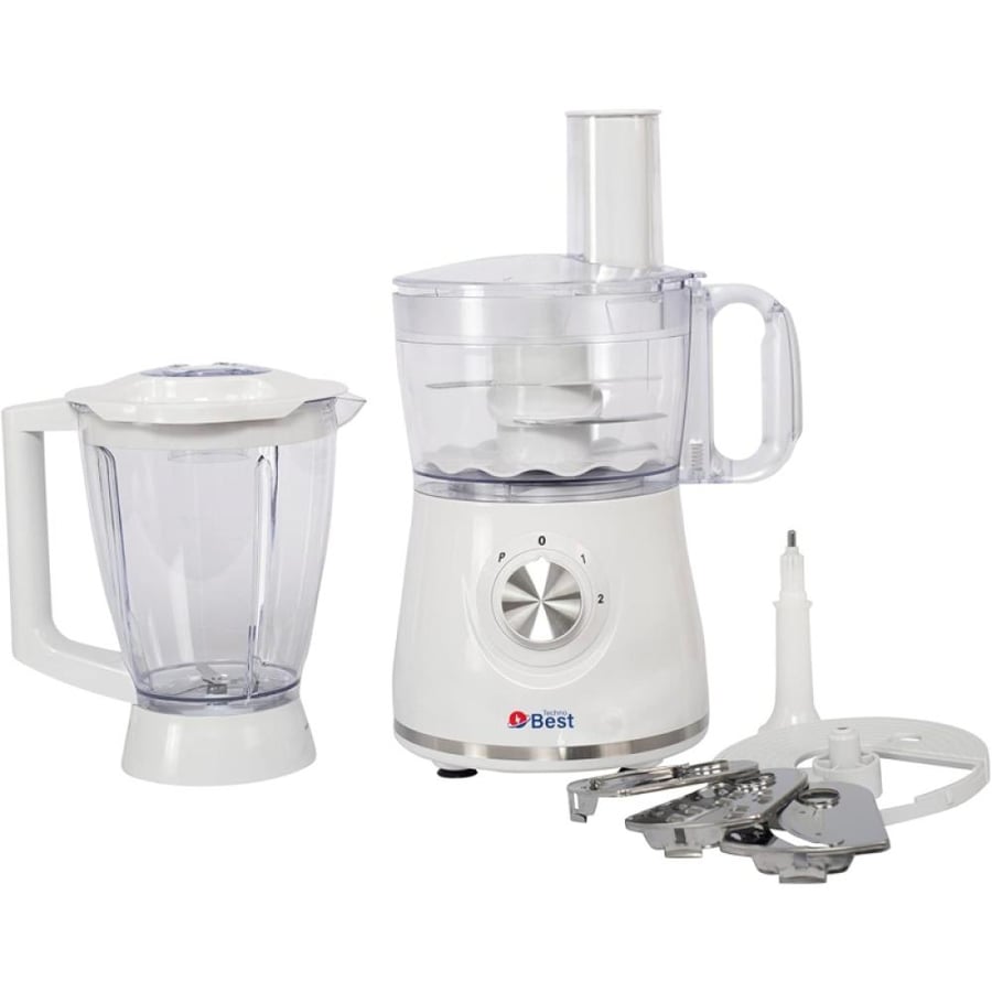 Techno Best Multifunctional Food Processor With 2 Speeds And 7 Accessories 1.2 L 600 W White