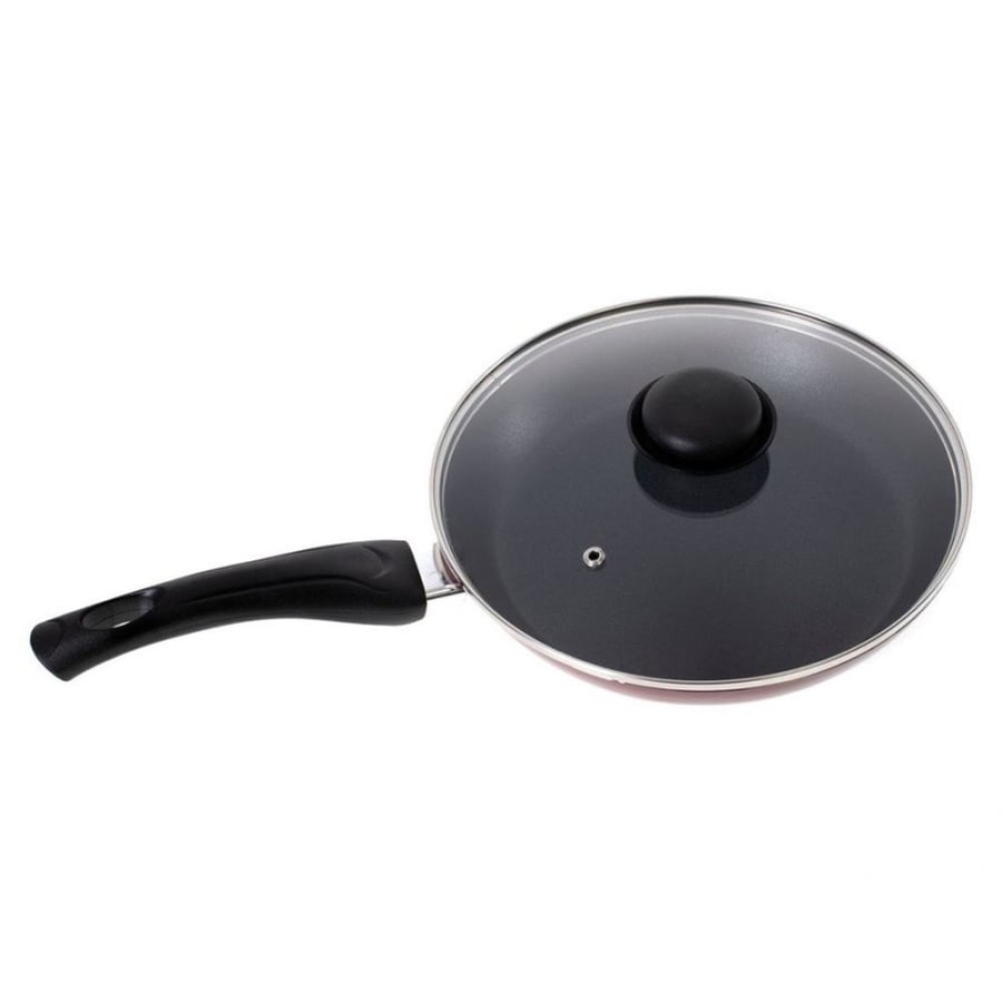 مقلاة رويال فورد بغطاء زجاج بيد طويل 30 سم RF12020